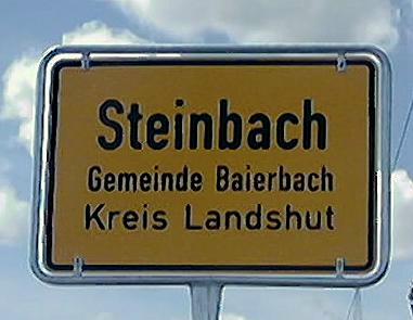 Das Ortschild von Steinbach