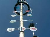 Der neue Maibaum der Grenzlandsch&uuml;tzen ist eigentlich der renovierte alte Maibaum.&nbsp;&nbsp;