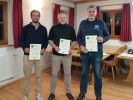 Vereinsmeister der Herren v.l.n.r. Maximilian Gillhuber (2. Platz), Schützenmeister Martin Freudenreich (1. Platz) und Ludwig Maier (3. Platz).