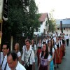 Von der Kirche ging es dann zurück zum Festsaal. Bergab ging es bei den hohen Temperaturen wesentlich leichter und jede/r freute sich auf ein Getränk im Gasthaus.