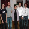 Die neue Vorstandschaft der Grenzlandschützen (v.l.n.r.: Schriftführer Tobias Neudecker, Waffenwart Franz Schwinghammer, 2. Schützenmeisterin Tina Seisenberger, 1. Schützenmeister Martin Freudenreich und Schatzmeister Andreas Oberloher).